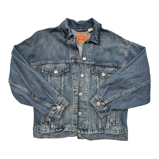 Jacket Denim By Levis In Blue Denim, Size:Xs