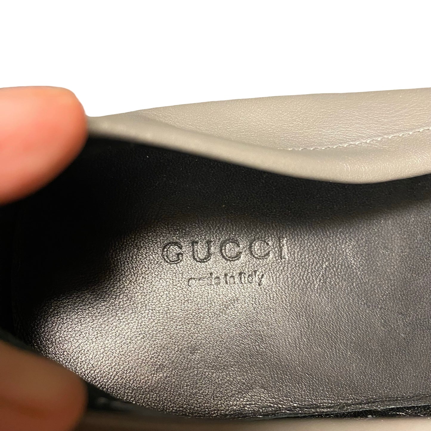 Shoes Luxury Designer By Gucci In Grey, Size:10.5