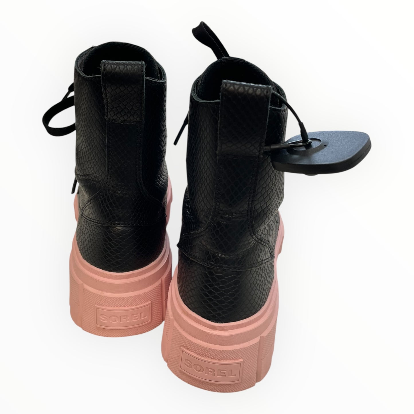 Boots Designer By Sorel In Black & Pink, Size:8.5