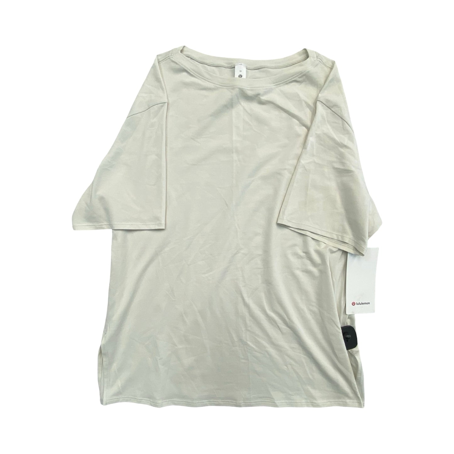 Athletic Top Ss By Lululemon In Cream, Size:10