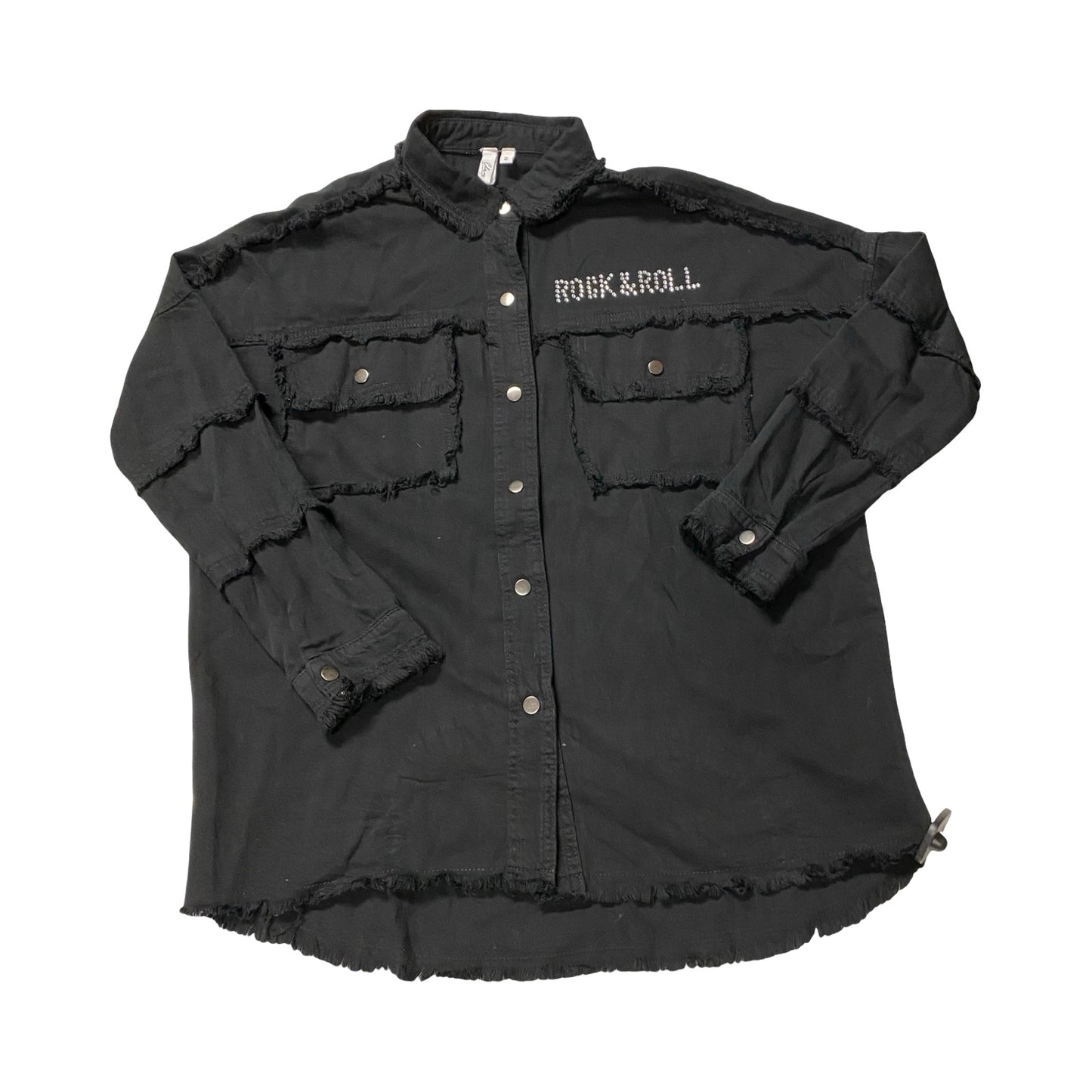 Jacket Shirt By Elan In Black, Size:S