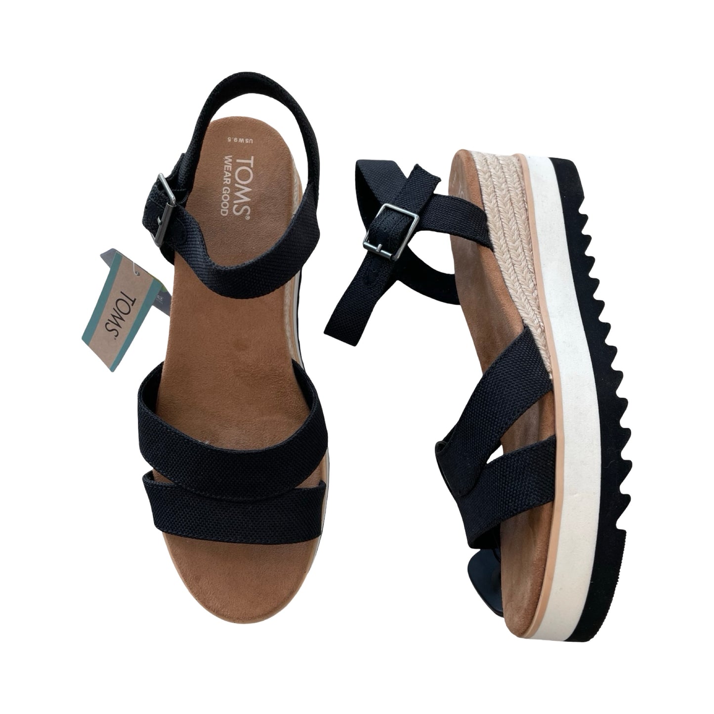 Sandals Heels Block By Toms In Black, Size:9.5