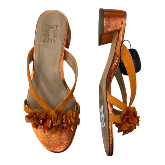 Sandals Heels Block By Naturalizer In Orange, Size:8