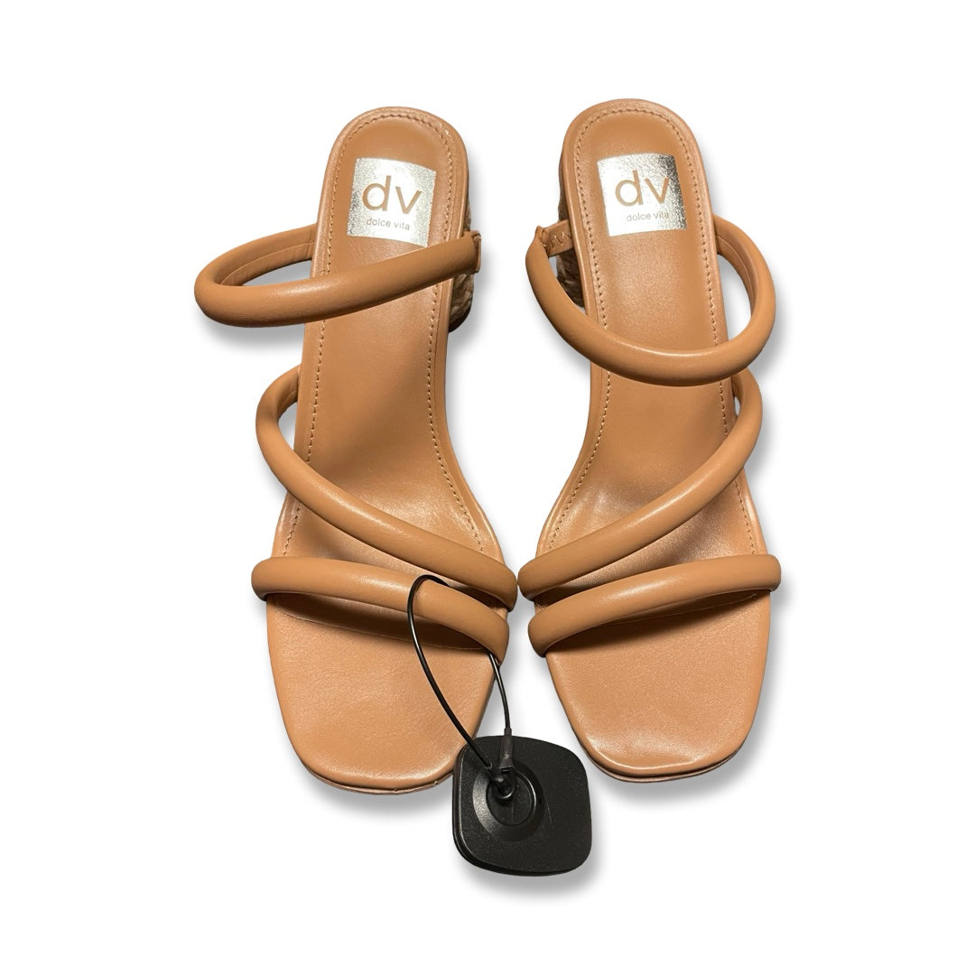 Sandals Heels Block By Dolce Vita In Brown, Size:8