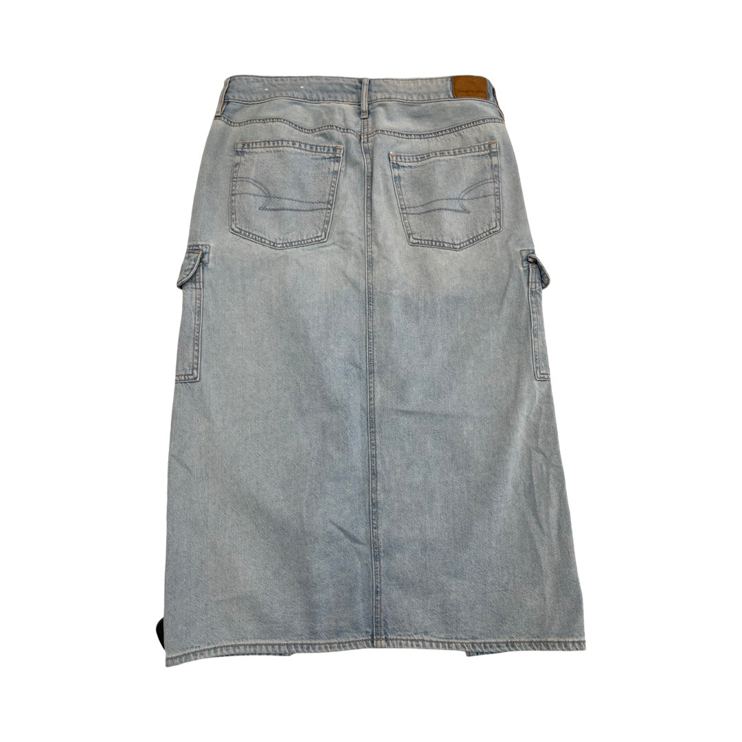 Skirt Midi By American Eagle In Blue Denim, Size:6