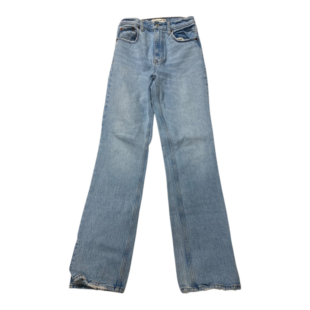 Jeans Straight By Abercrombie And Fitch In Blue Denim, Size:0
