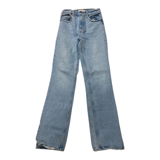 Jeans Straight By Abercrombie And Fitch In Blue Denim, Size:0