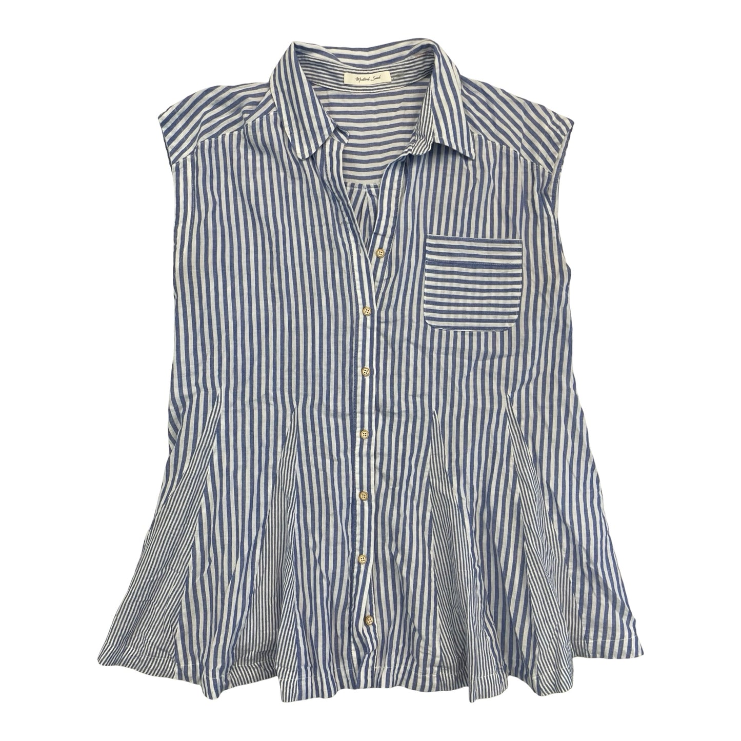 Tunic Sleeveless By Mustard Seed In Blue & White, Size:L