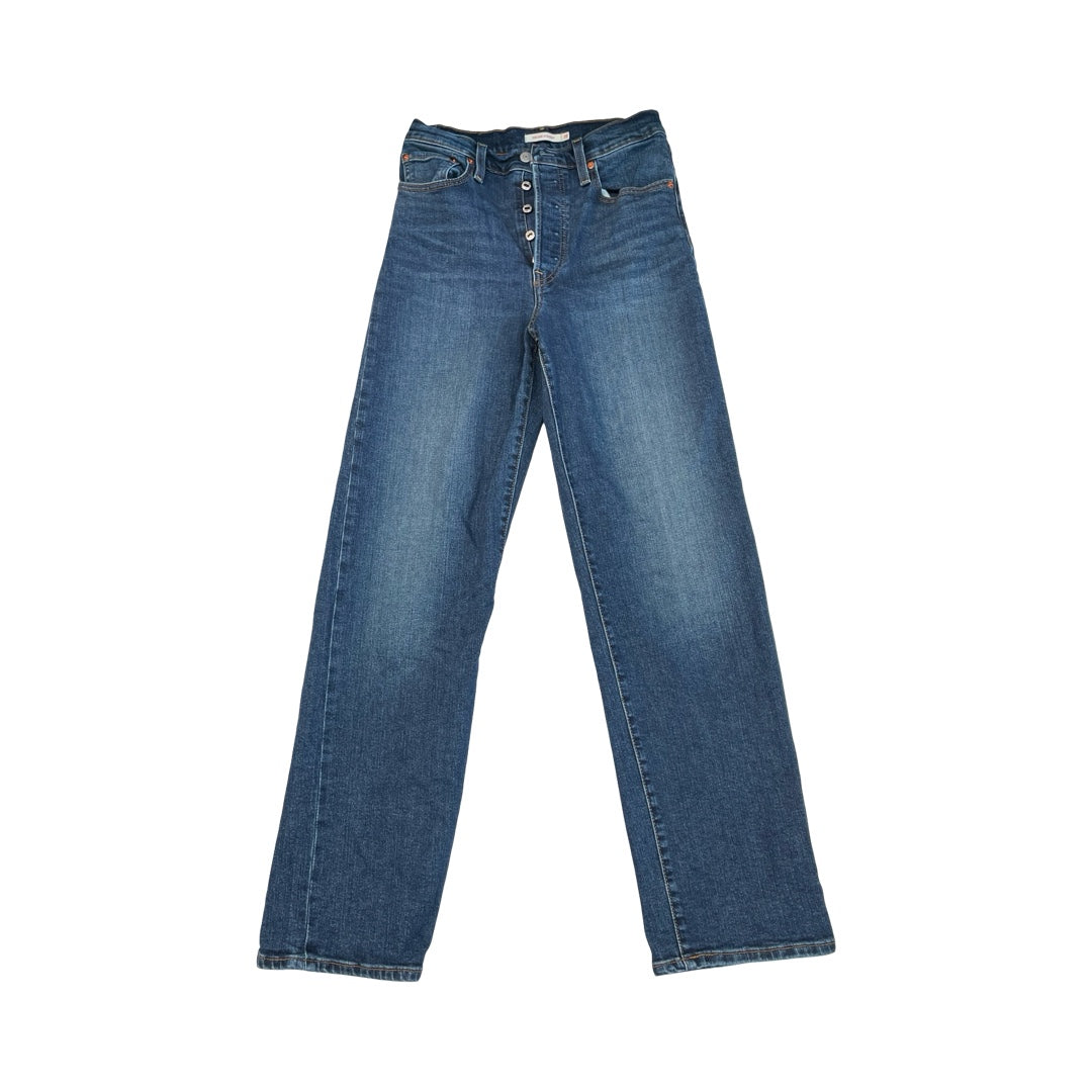 Jeans Wide Leg By Levis In Blue Denim, Size:6