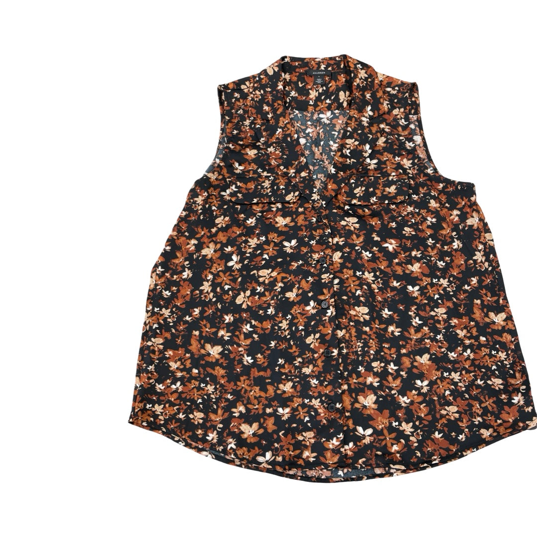 Top Sleeveless By Halogen In Brown, Size:L