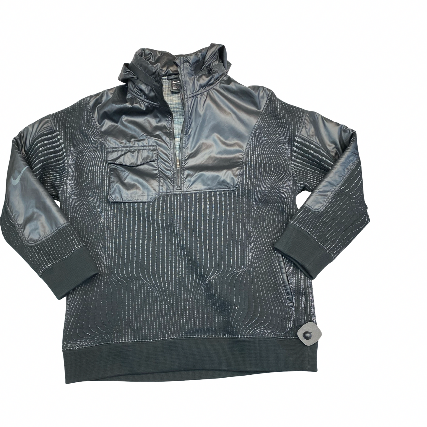Athletic Sweatshirt Hoodie By Nike In Black & Grey, Size:M