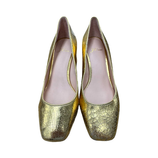 Shoes Heels Block By J. Crew In Gold, Size:5.5