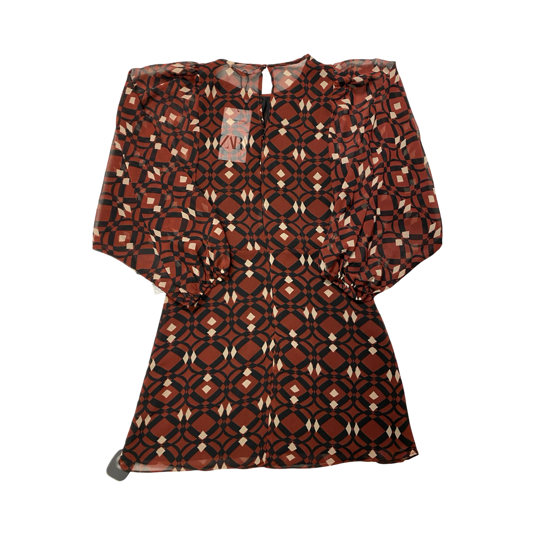Dress Casual Short By Zara In Black & Red, Size:S