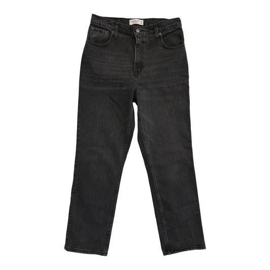 Jeans Straight By Abercrombie And Fitch In Black Denim, Size:8