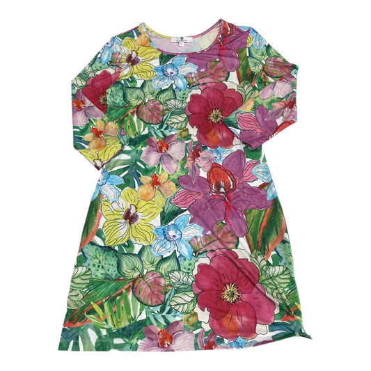 Dress Casual Midi By Jeanne Pierre In Multi, Size:L