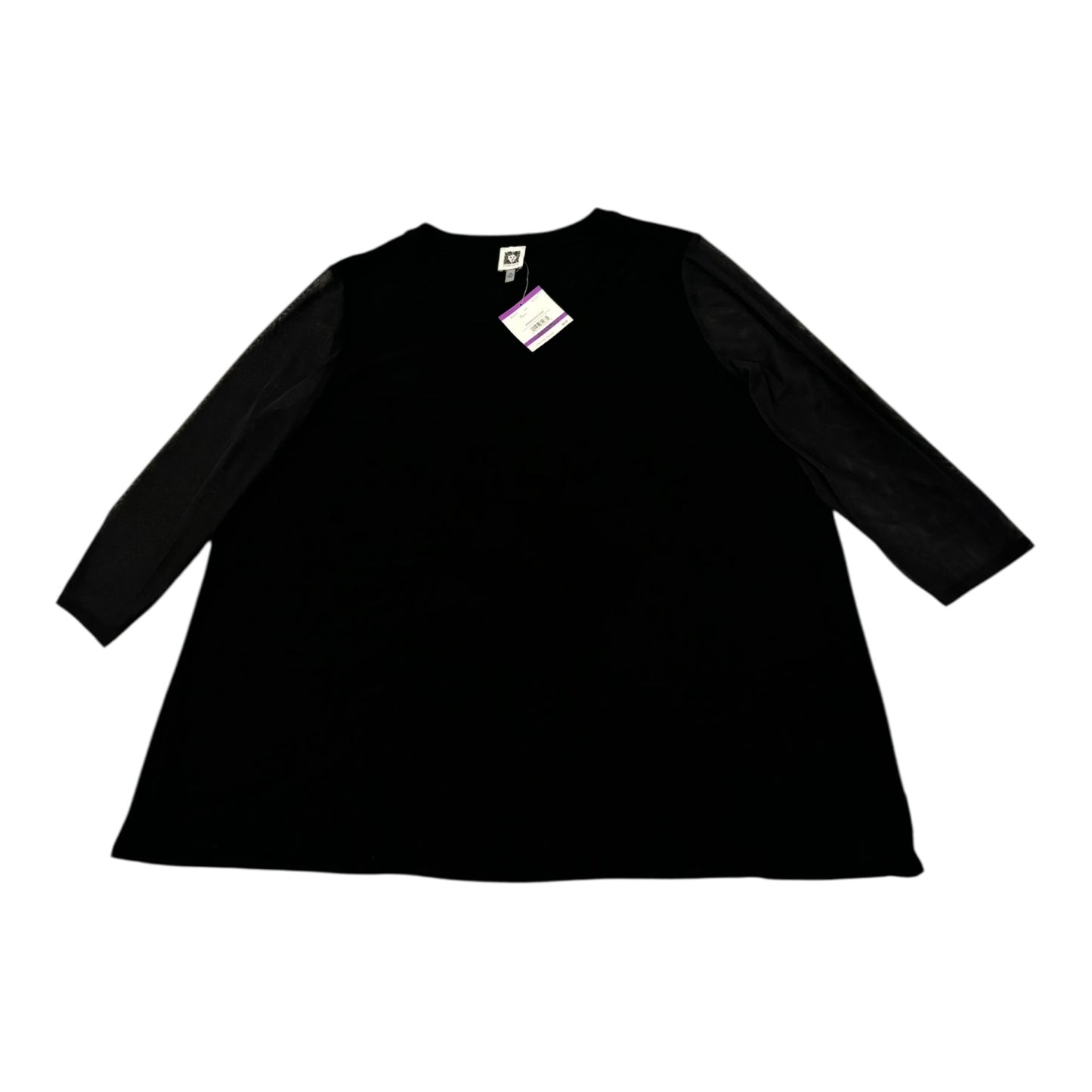 Top Ls By Anne Klein In Black, Size:2X