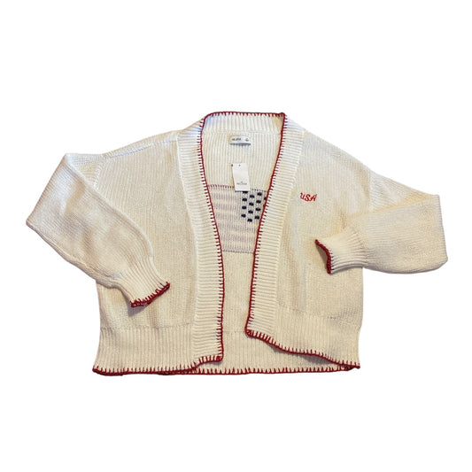Sweater Cardigan By Clothes Mentor In Cream, Size:Xs