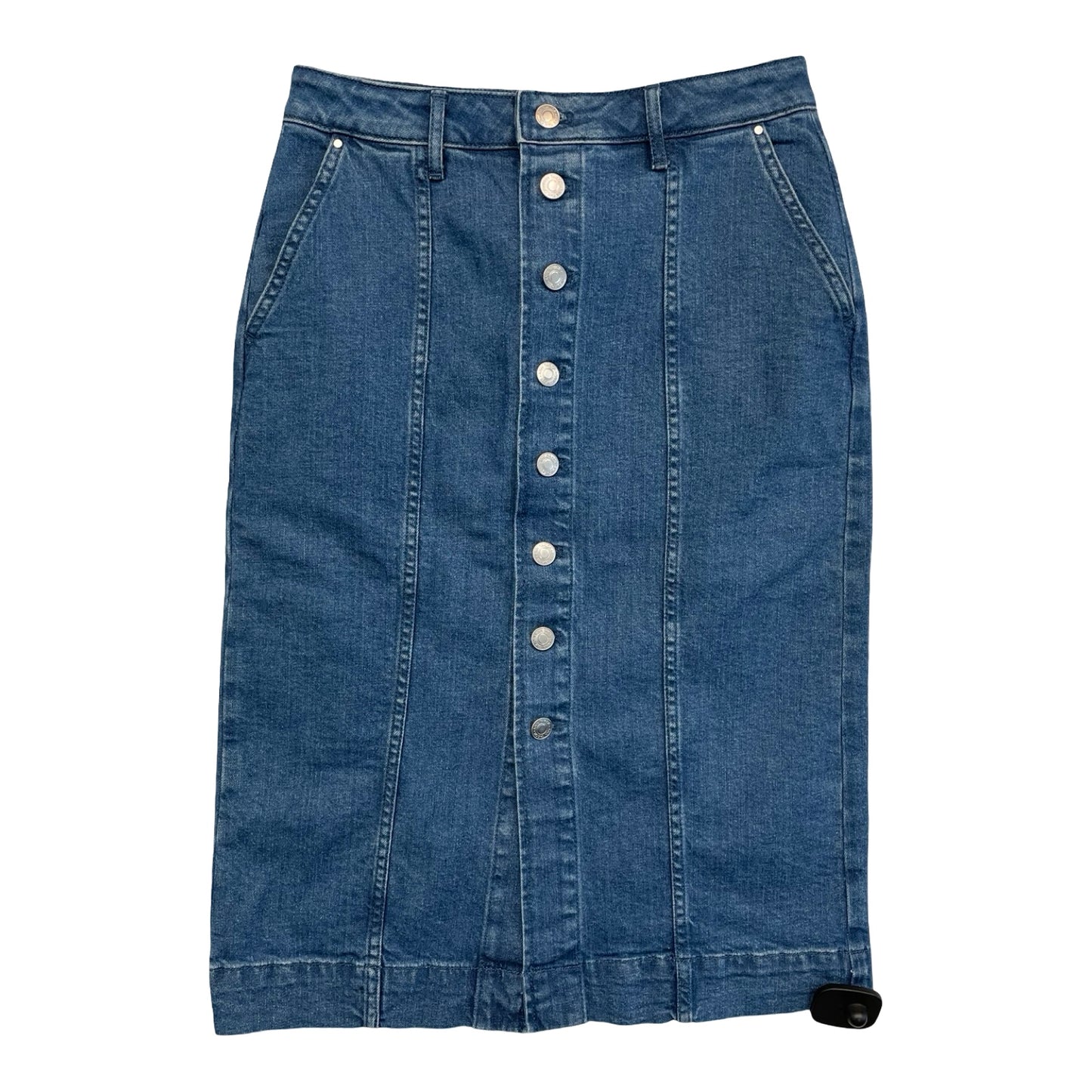 Skirt Midi By Ann Taylor In Blue Denim, Size:2