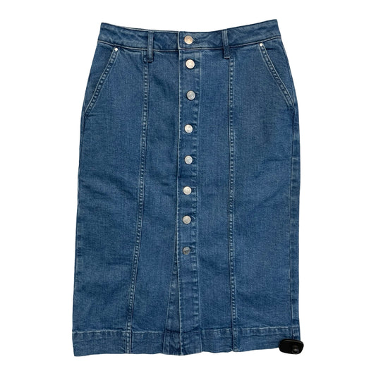 Skirt Midi By Ann Taylor In Blue Denim, Size:2