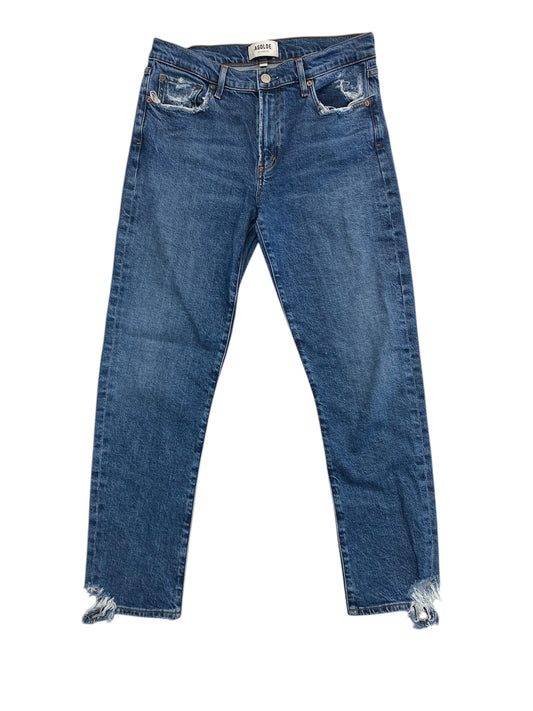 Jeans Straight By Agolde In Blue Denim, Size:6