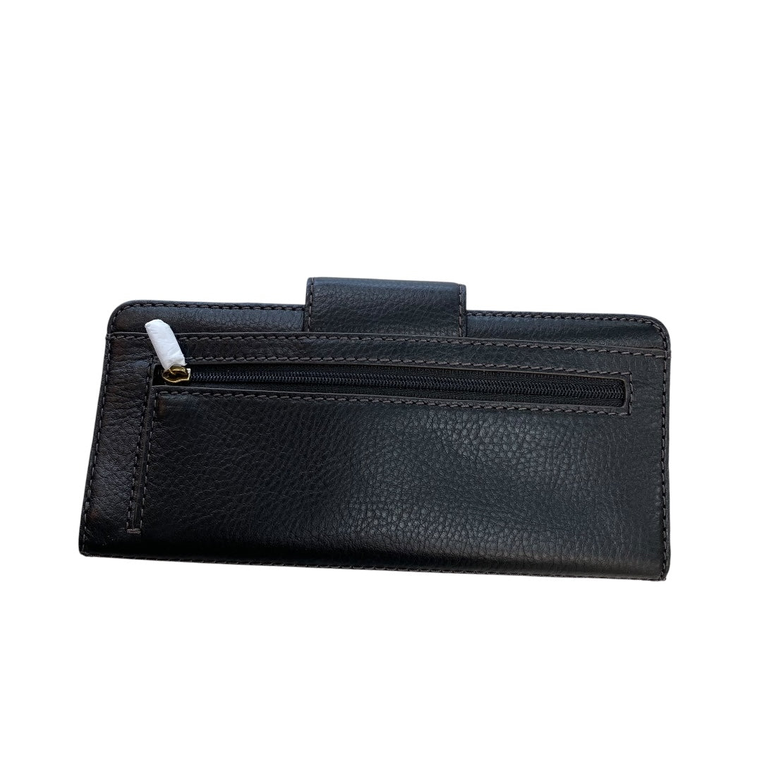 Wallet Leather By Fossil In Black, Size:Medium