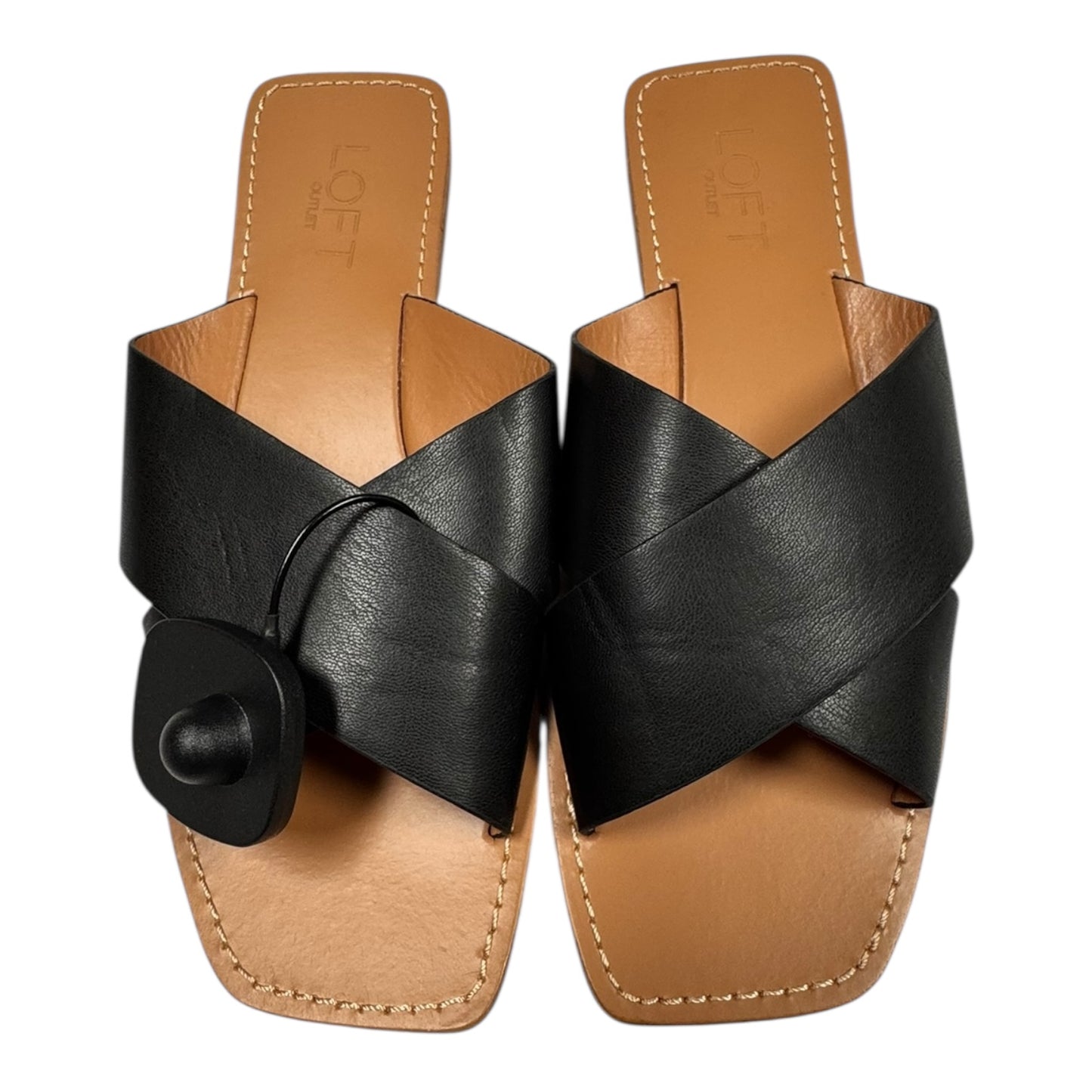 Sandals Flats By Loft In Black, Size:7
