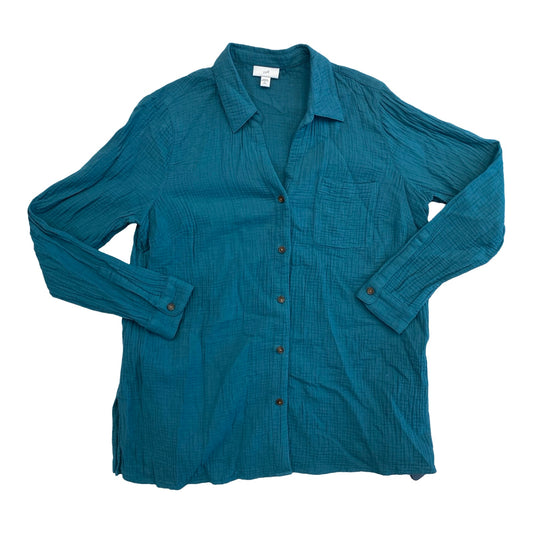 Top Ls By J. Jill In Teal, Size:Mp