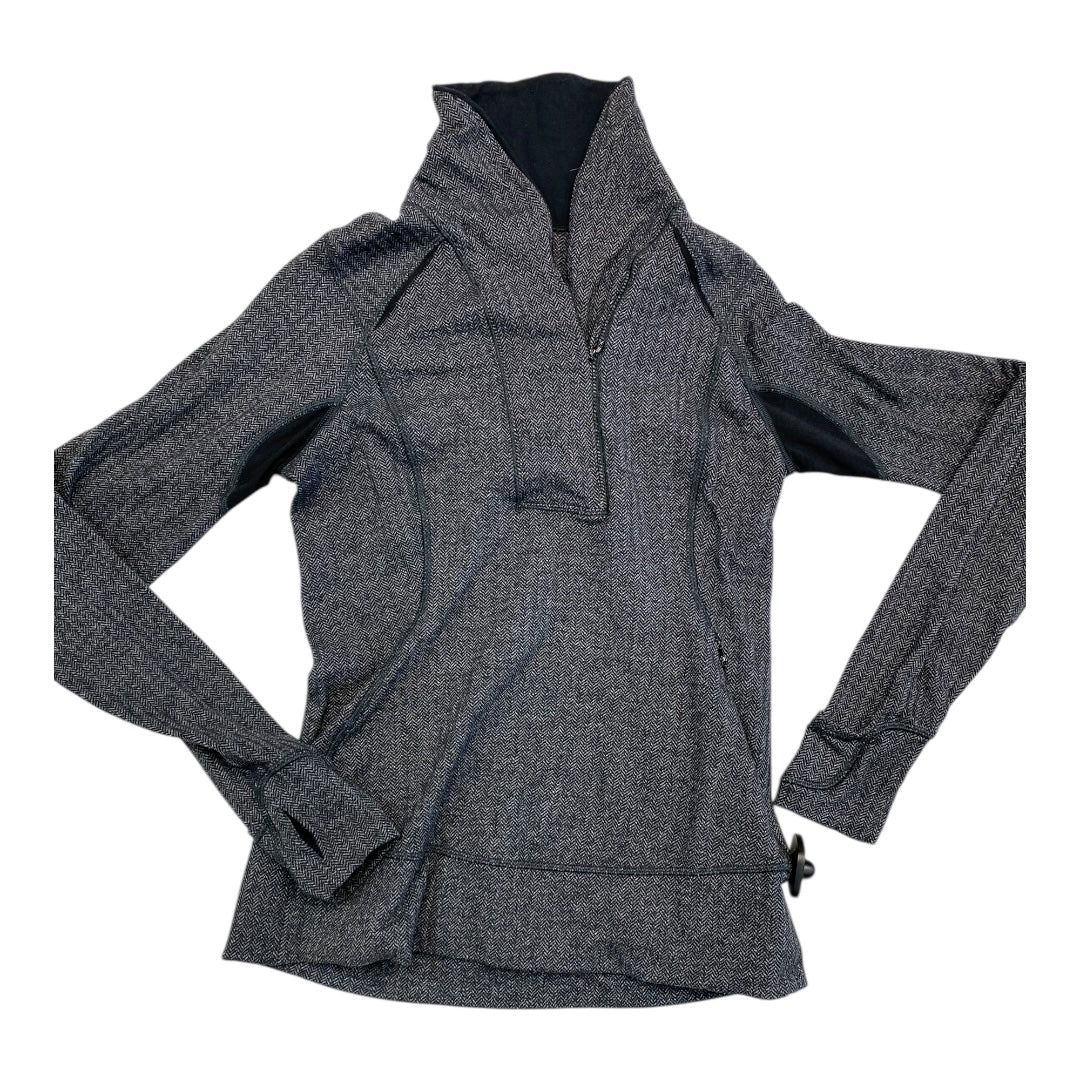 Athletic Top Ls Crewneck By Lululemon In Black & Grey, Size:6