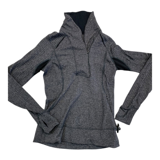 Athletic Top Ls Crewneck By Lululemon In Black & Grey, Size:6