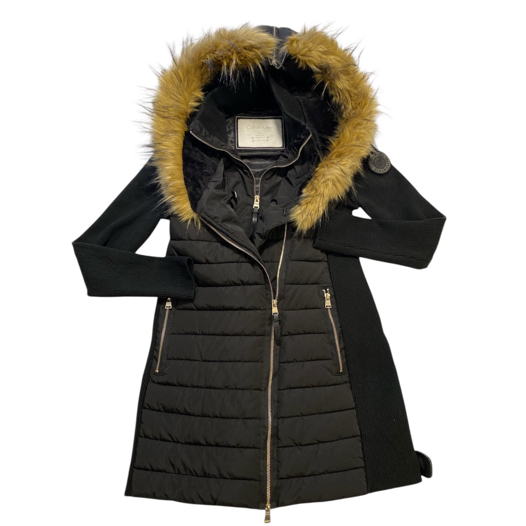 Coat Puffer & Quilted By Calvin Klein In Black, Size:S