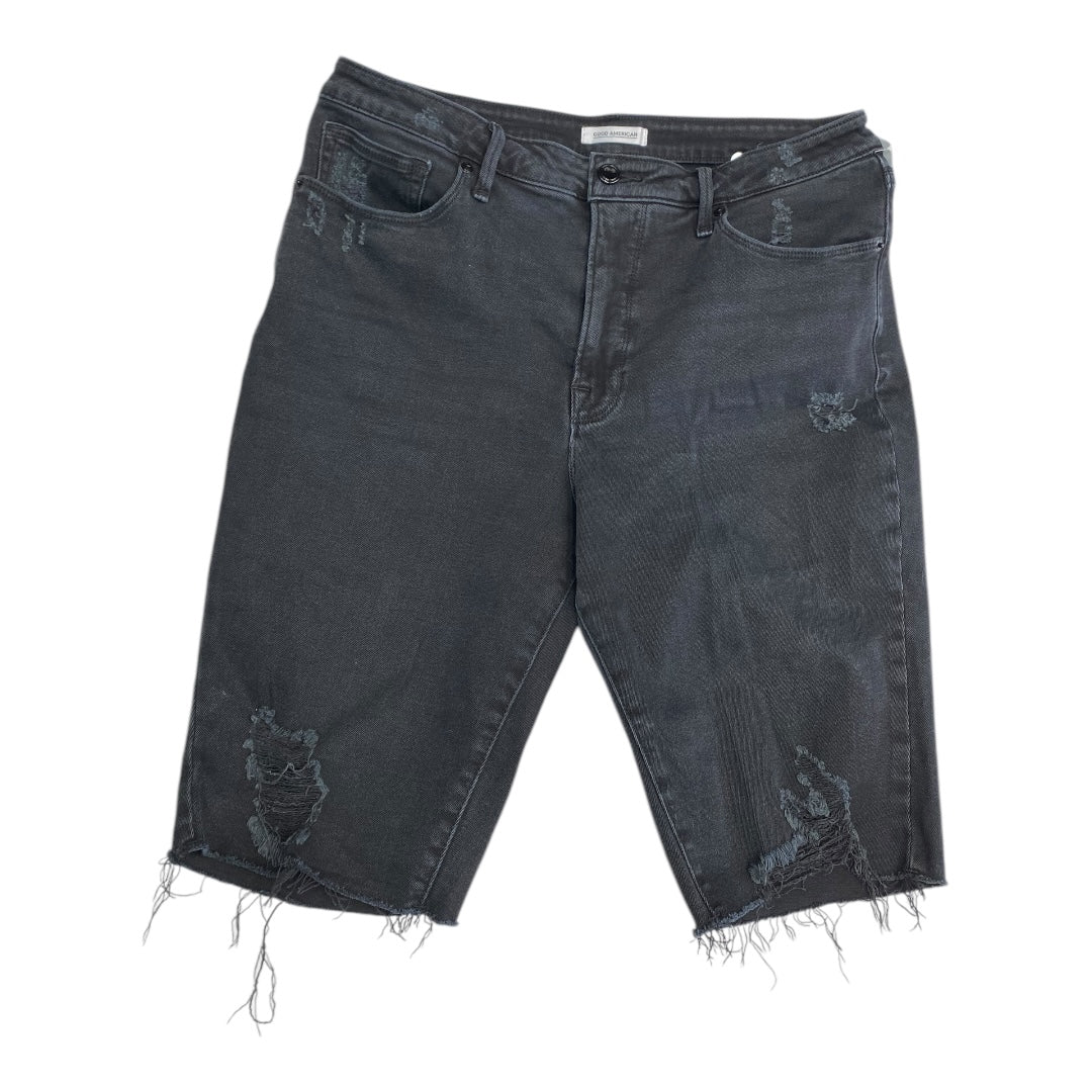 Shorts By Good American In Black Denim, Size:16