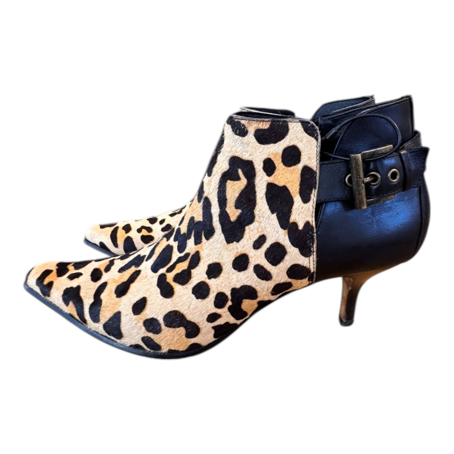 Boots Ankle Heels By Donald Pliner In Animal Print, Size:11