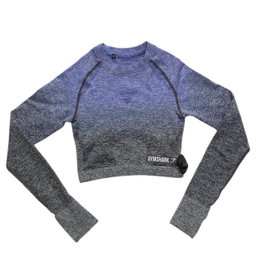 Athletic Top Ls Collar By Gym Shark In Blue & Grey, Size:Xs