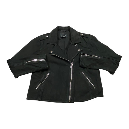 Jacket Moto Leather By Lucky Brand In Black, Size:L