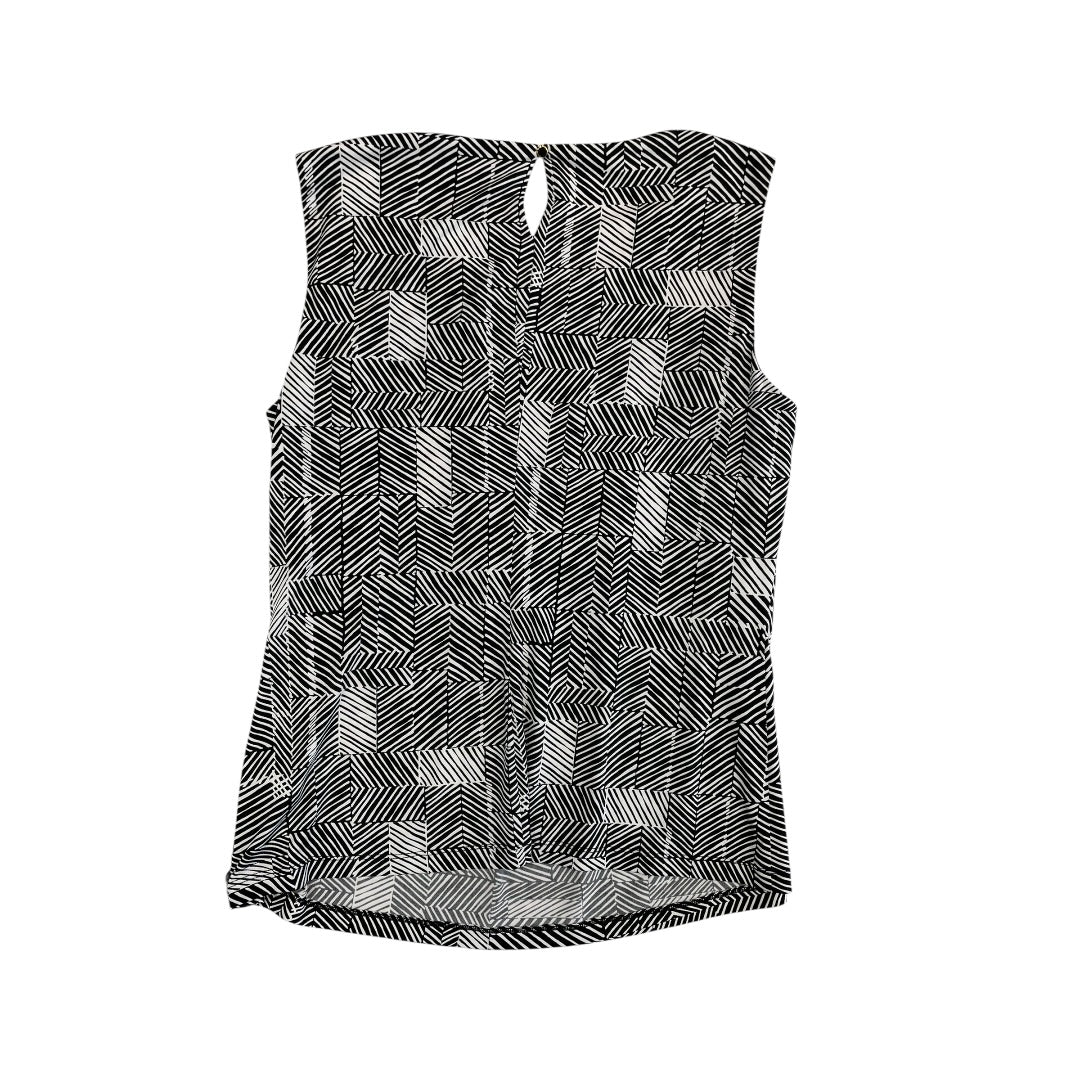 Top Sleeveless By Calvin Klein In Black & White, Size:Xl