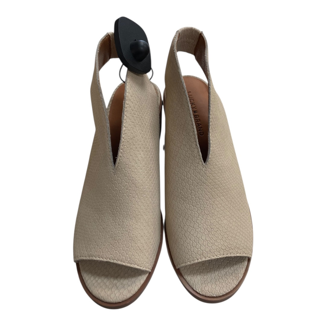 Sandals Heels Block By Lucky Brand In Tan, Size:6