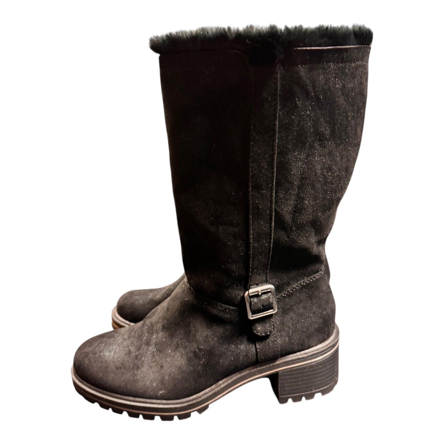 Boots Mid-Calf Heels By Kelly And Katie In Black, Size:9.5