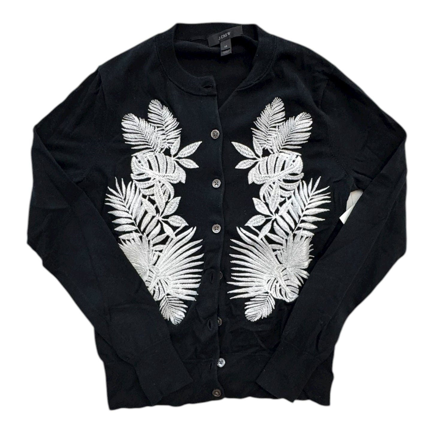 Sweater Cardigan By J. Crew In Black & White, Size:Xs