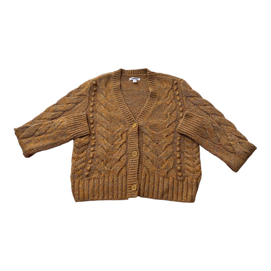 Sweater Cardigan By Cmb In Brown & Orange, Size:S