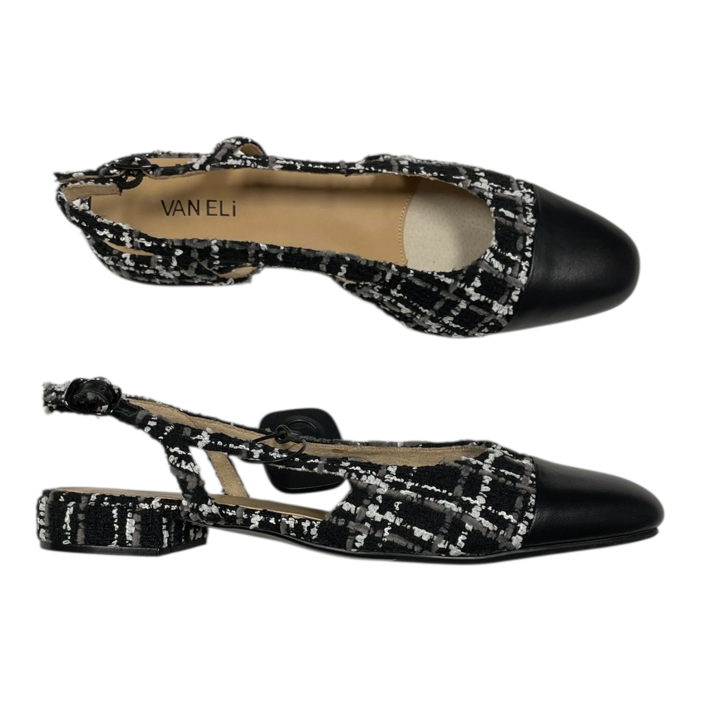 Shoes Flats By Vaneli In Black & White, Size:10
