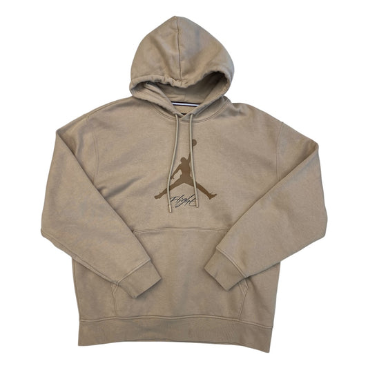 Athletic Sweatshirt Hoodie By Nike In Tan, Size:L