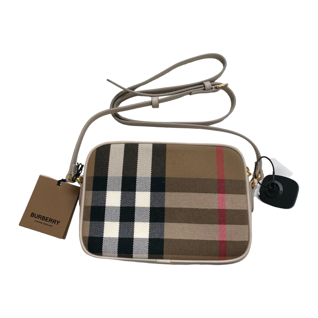 Handbag Luxury Designer By Burberry In Plaid Pattern, Size:Small