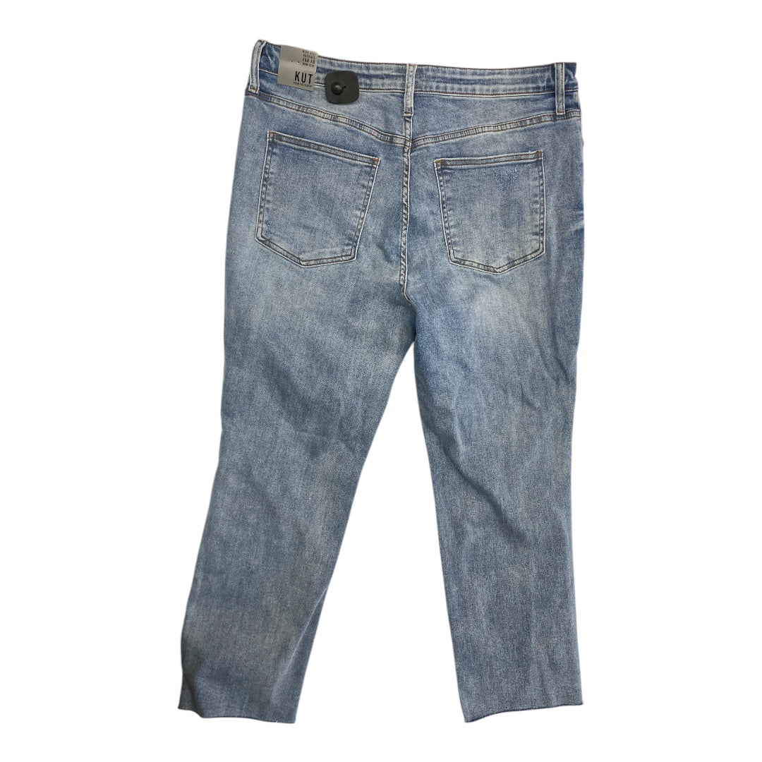 Jeans Straight By Kut In Blue Denim, Size:16