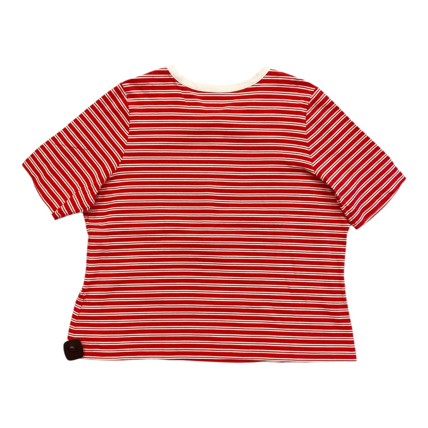 Top Ss By Lands End In Pink & White, Size:2X