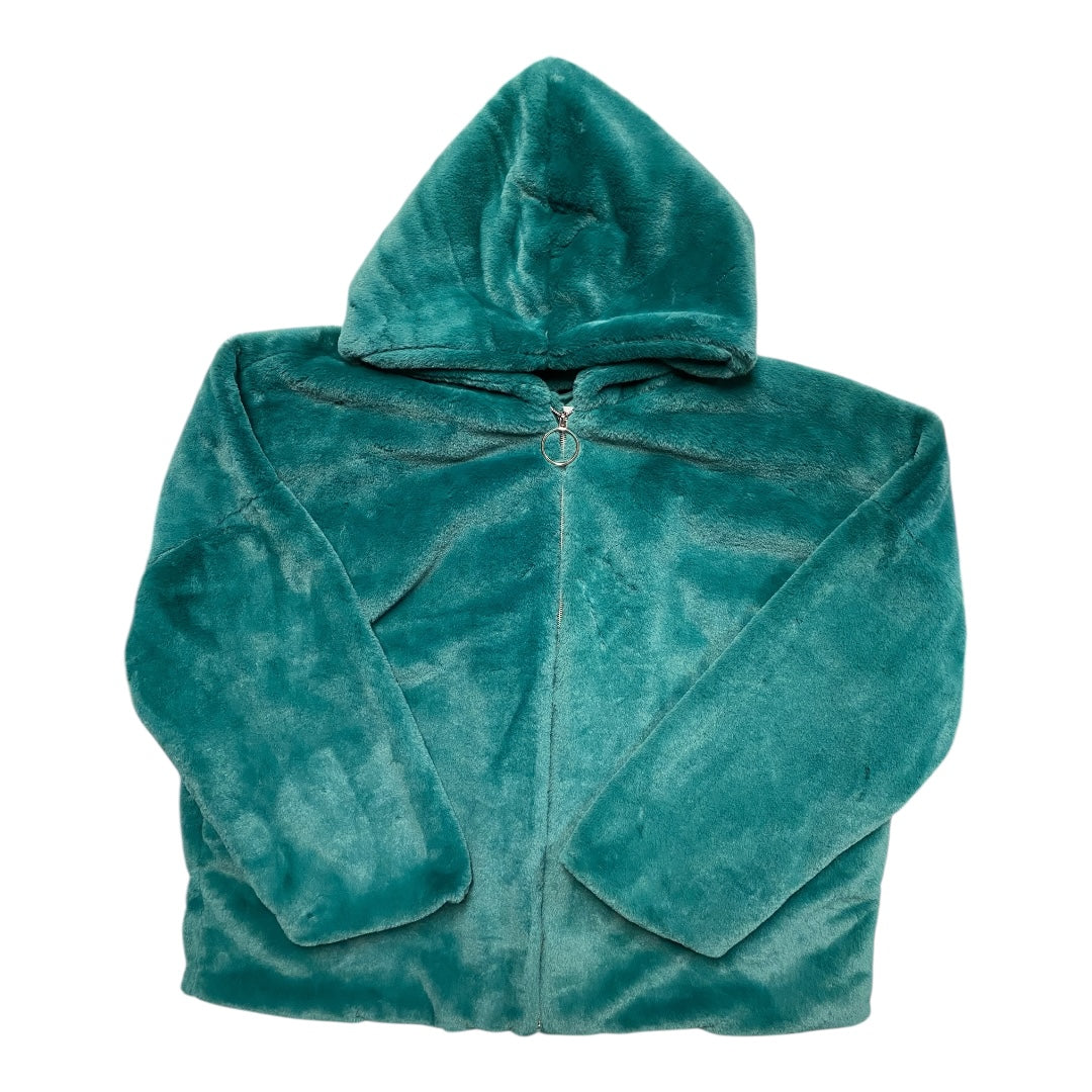 Coat Faux Fur & Sherpa By Glamorous Curve In Green, Size:24