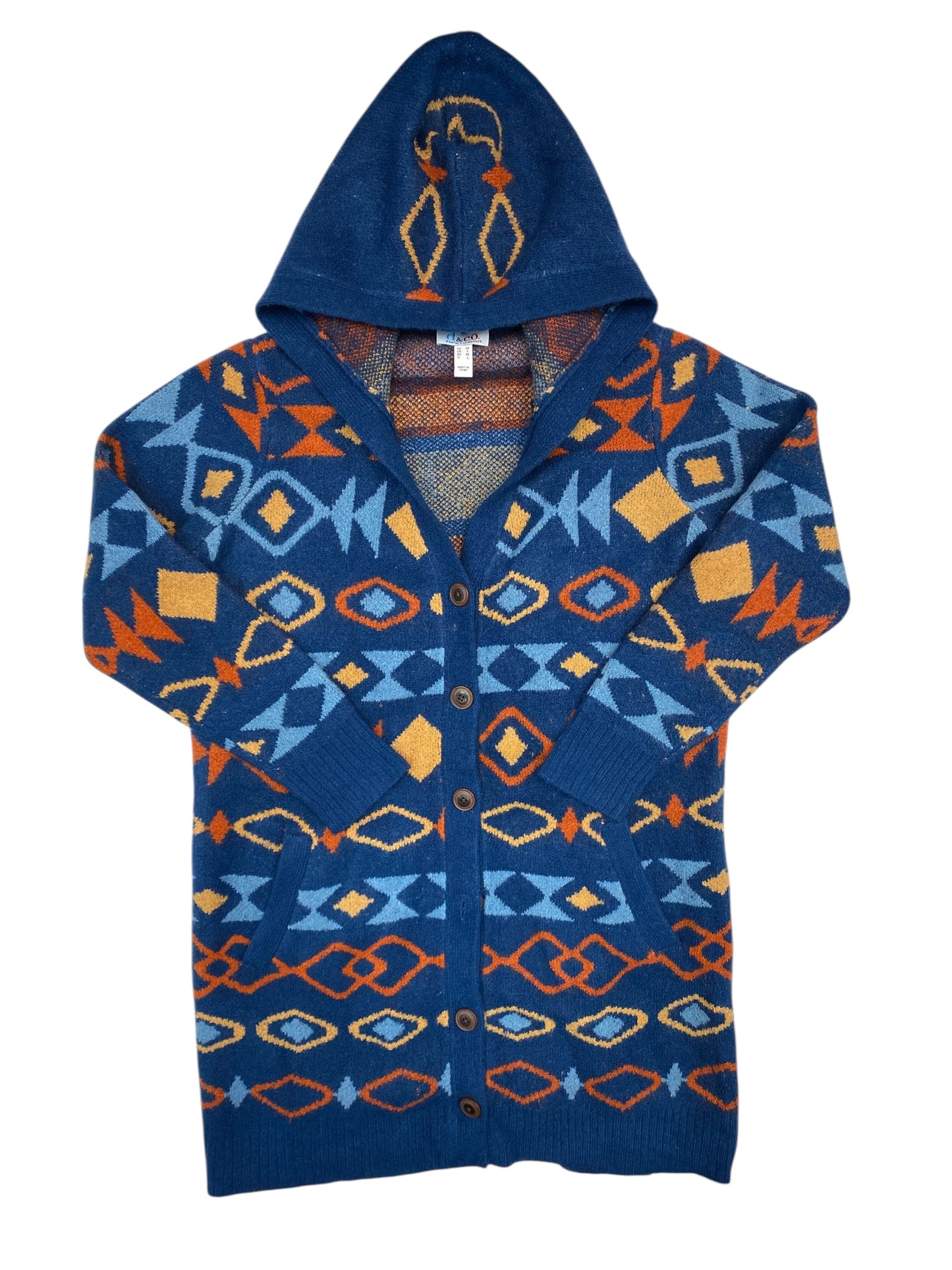 Sweater Cardigan By Denim And Company In Multi, Size:M