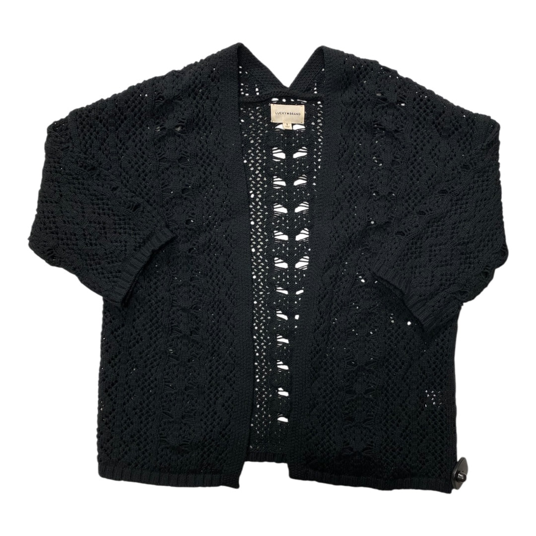 Sweater Cardigan By Lucky Brand In Black, Size:S