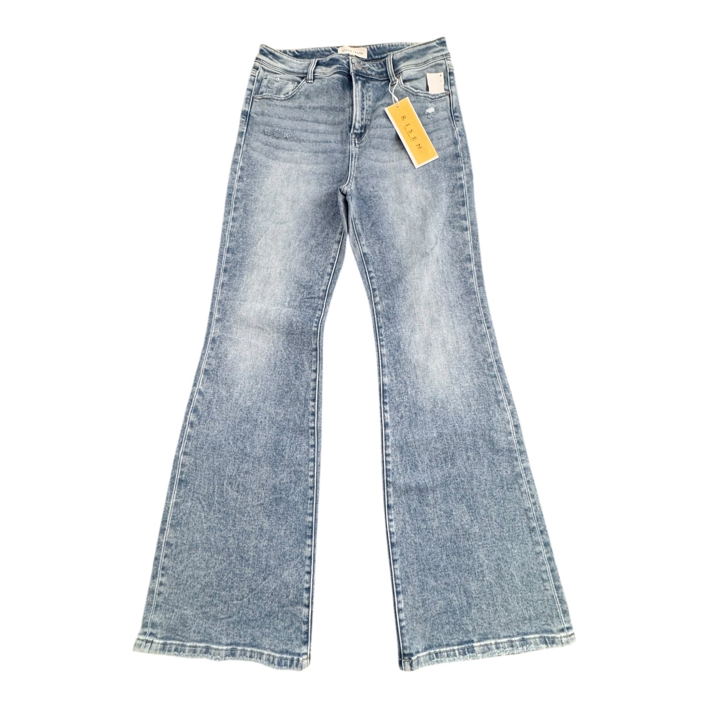 Jeans Straight By Risen In Blue Denim, Size:14