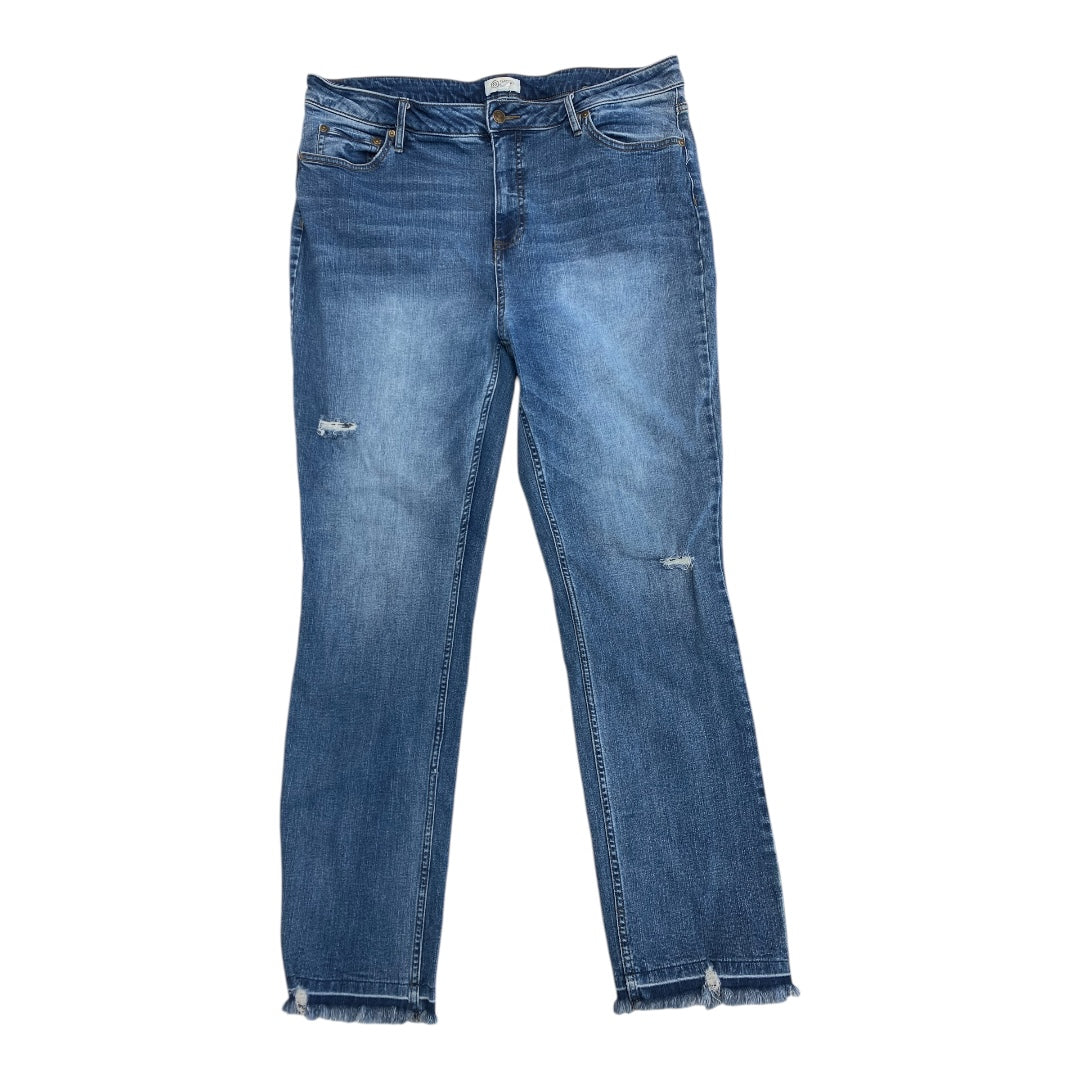 Jeans Straight By CANDACE CAMERON In Blue Denim, Size:18