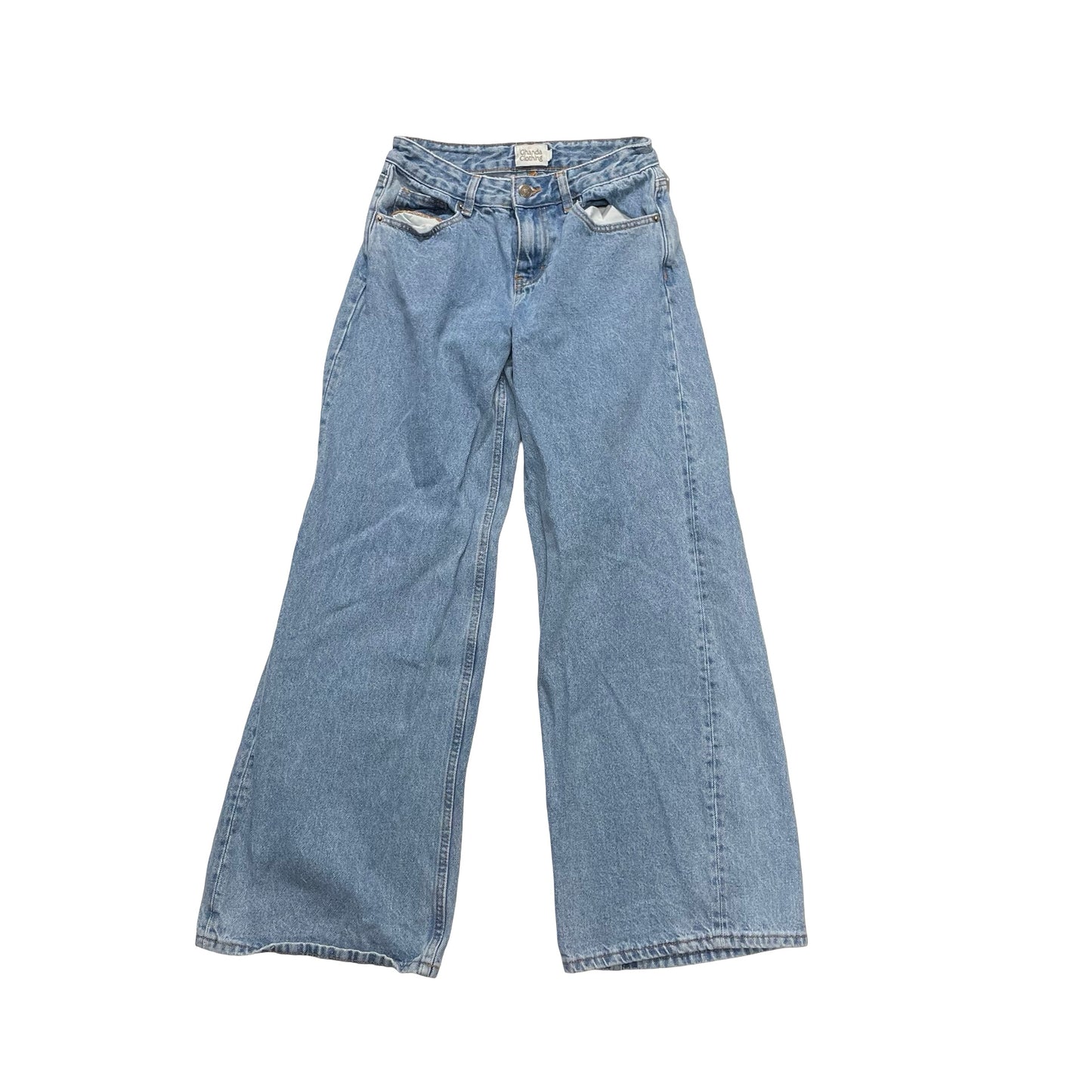 Jeans Straight By Ghanda Clothing In Blue Denim, Size:6